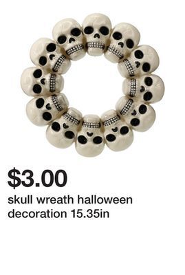 Five Below Skull wreath halloween decoration 15.35in offer