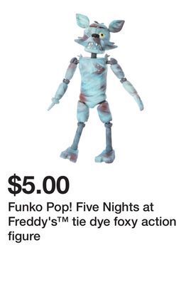 Five Below Funko pop! five nights at freddy's tie dye foxy action figure offer