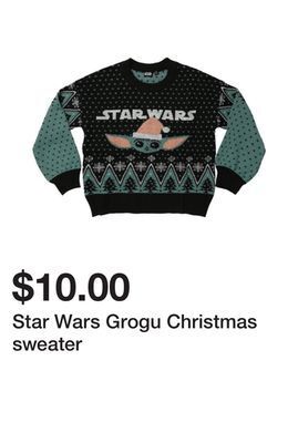 Five Below Star wars grogu christmas sweater offer