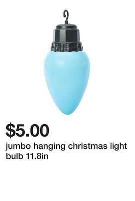 Five Below Jumbo hanging christmas light bulb 11.8in offer