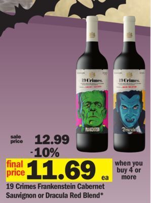Meijer 19 crimes frankenstein cabernet sauvignon or dracula red blend offer