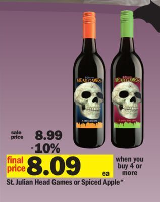 Meijer St. julian head games or spiced apple offer