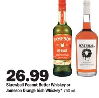 Meijer Skrewball peanut butter whiskey or jameson orange irish whiskey offer