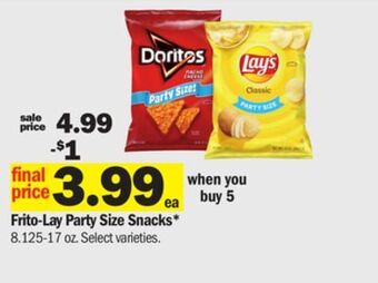 Meijer Frito-lay party size snacks offer