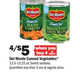 Meijer Del monte canned vegetables offer