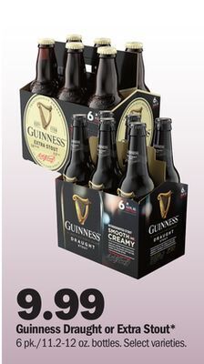 Meijer Guinness draught or extra stout offer