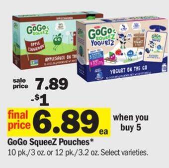 Meijer Gogo squeez pouches offer