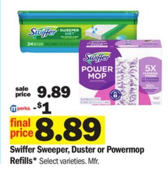 Meijer Swiffer sweeper, duster or powermop refills offer