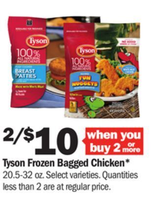 Meijer Tyson frozen bagged chicken offer