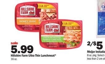Meijer Hillshire farm ultra thin lunchmeat offer