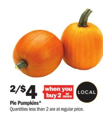 Meijer Pie pumpkins offer