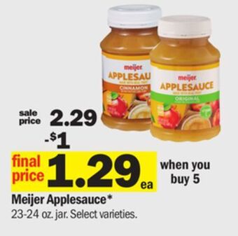 Meijer Meijer applesauce offer