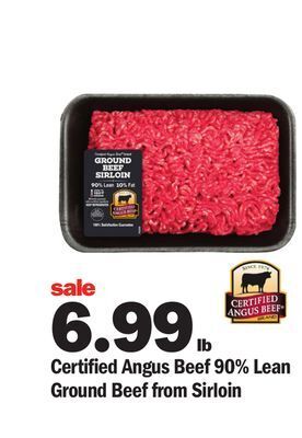 Meijer Certified angus beef 90% lean ground beef from sirloin offer