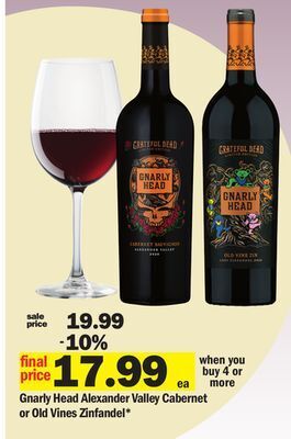 Meijer Gnarly head alexander valley cabernet or old vines zinfandel offer