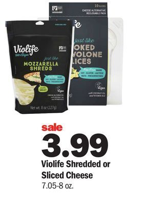 Meijer Violife shredded or sliced cheese offer