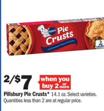 Meijer Pillsbury pie crusts offer