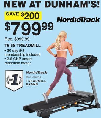 Dunham's Sports Nordictrack t6.5s treadmill offer