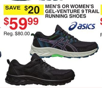 Dunham's Sports Asics men's or women's gel-venture 9 trail running shoes offer