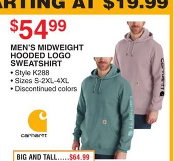 Dunham's Sports Carhartt men's midweight hooded logo sweatshirt offer