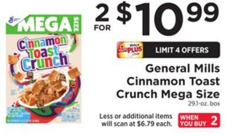 ShopRite Cinnamon toast crunch mega size offer