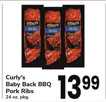ACME Curly's baby back bbq pork ribs offer