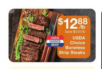 Fairway Store Market Usda Choice Boneless Strip Steaks offer