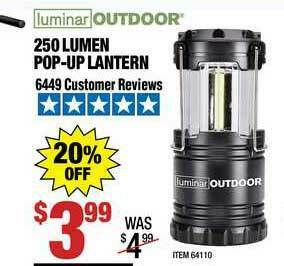Harbor Freight Tools Luminar Outdoor 250 Lumen Pop-Up Lantern offer