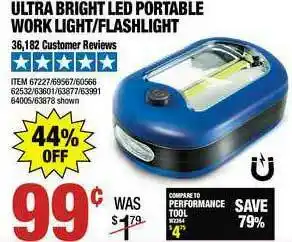 Harbor Freight Tools Ultra Bright Led Portable Work Light-Flashlight offer