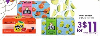 Albertsons Polar Seltzer 8-pk., 12 oz. cans offer