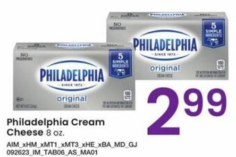 Albertsons Philadelphia Cream Cheese 8 oz. offer