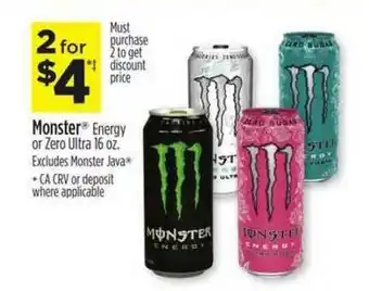 Dollar General Monster Energy Or Zero Ultra 16 Oz offer