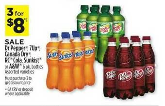 Dollar General Dr Pepper, 7up, Canada Dry, Rc Cola, Sunkist Or A&w offer