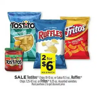 Dollar General Tostitos Chips Or Salsa, Ruffles Chips Or Fritos offer