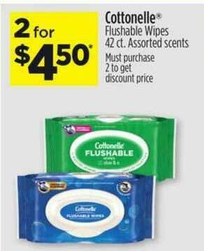 Dollar General Cottonelle Flushable Wipes offer