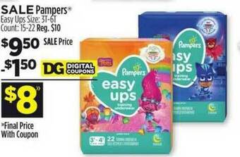 Dollar General Pampers Easy Ups offer