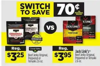 Dollar General Beef Jerky Original, Peppered Or Teriyaki, Jack Link's Beef Jerky Original, Peppered Or Teriyaki offer