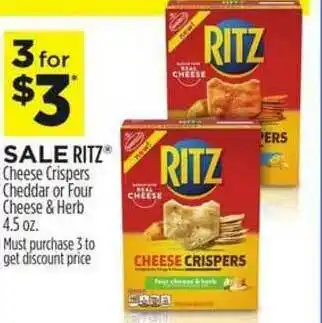 Dollar General Ritz Cheese Crispers Cheddar Or Four Cheese & Herb offer