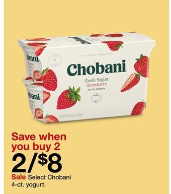 Target Chobani 4 - ct. yogurt offer