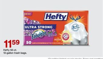 Target Hefty 50-ct. 13-gallon trash bags offer