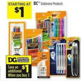 Dollar General Bic Stationery Products offer