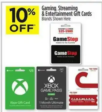 Dollar General Gaming, Streaming & Entertainment Gift Cards offer