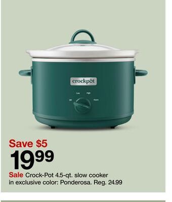 Target Crock-pot 4.5-qt. slow cooker in exclusive color: ponderosa offer