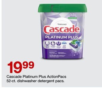 Target Cascade platinum plus actionpacs 52-ct. dishwasher detergent pacs offer