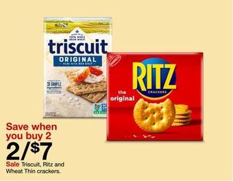 Target Triscuit, ritz and wheat thin crackers offer