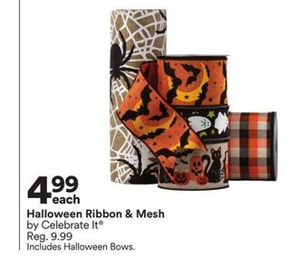 Michaels Halloween ribbon & mesh by celebrate it offer