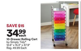 Michaels 10-drawer rolling cart by simply tidy offer
