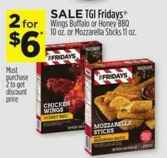 Dollar General Tgi Fridays Wings Buffalo Or Hoeny Bbq Or Mozzarella Sticks offer