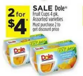 Dollar General Dole Fruit Cups 4 Pk. offer