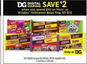 Dollar General Mars Or Wrigley Halloween Bags offer