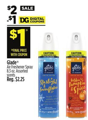 Dollar General Glade air freshener spray offer
